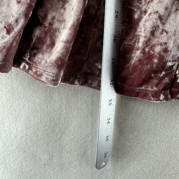 American Eagle Outfitters Dress Sz XS Crushed Velour Skater Mini Sleeveless Pink - Picture 12 of 12